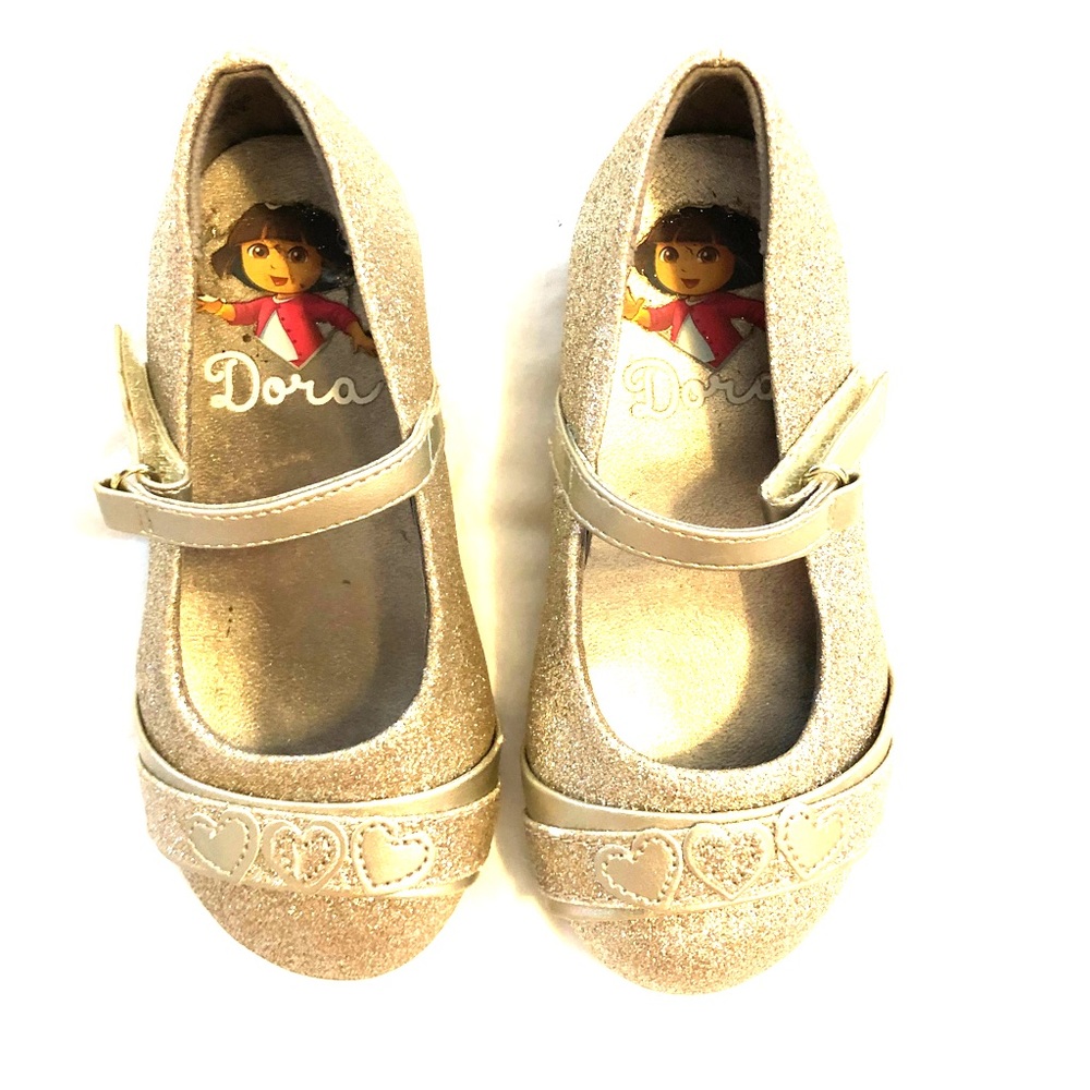 NWOT gold toddler girl Dora shoes